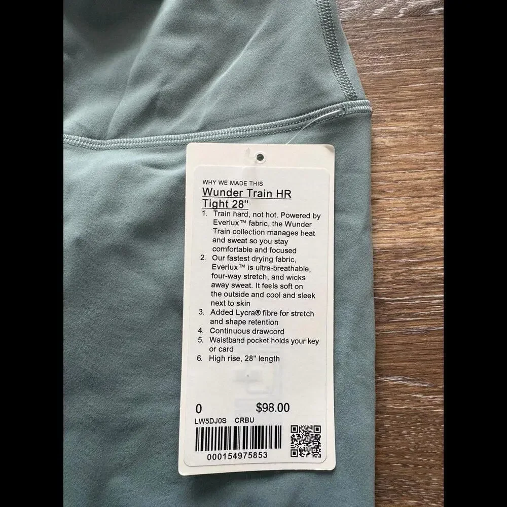 Lululemon Wunder Train High Rise 28” Crater Blue Size 0 NWT